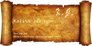 Kalita János névjegykártya